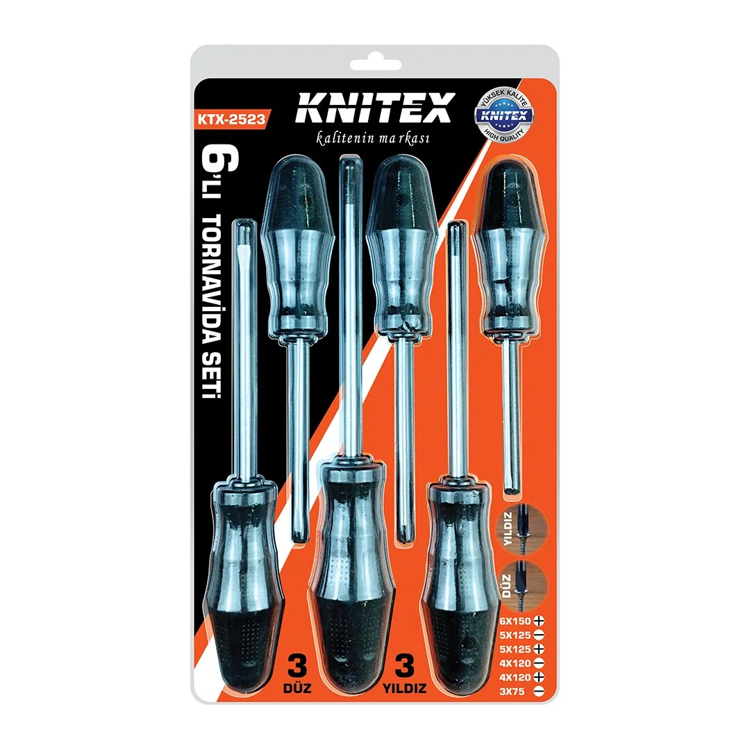 6PCS Tornavida Seti 6X150 Yıldız - 5X125 Düz-yıldız - 4X120 Düz-yıldız - 3X75 Düz