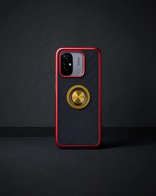 Xiaomi Redmi 12c Kılıf Montreal Yüzüklü Silikon Kapak - Sarı
