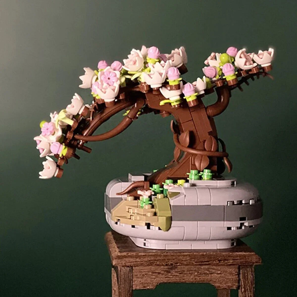 LZ1661 LOZ Eternal Flowers Serisi - Pembe Sakura Kiraz Ağacı 426 Parça Yapım Seti görsel 2