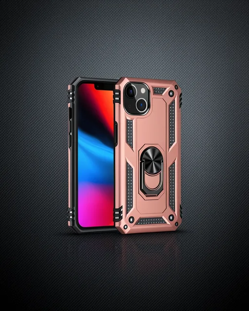 Apple İphone 13 Kılıf Sofya Yüzüklü Silikon Kapak - Rose