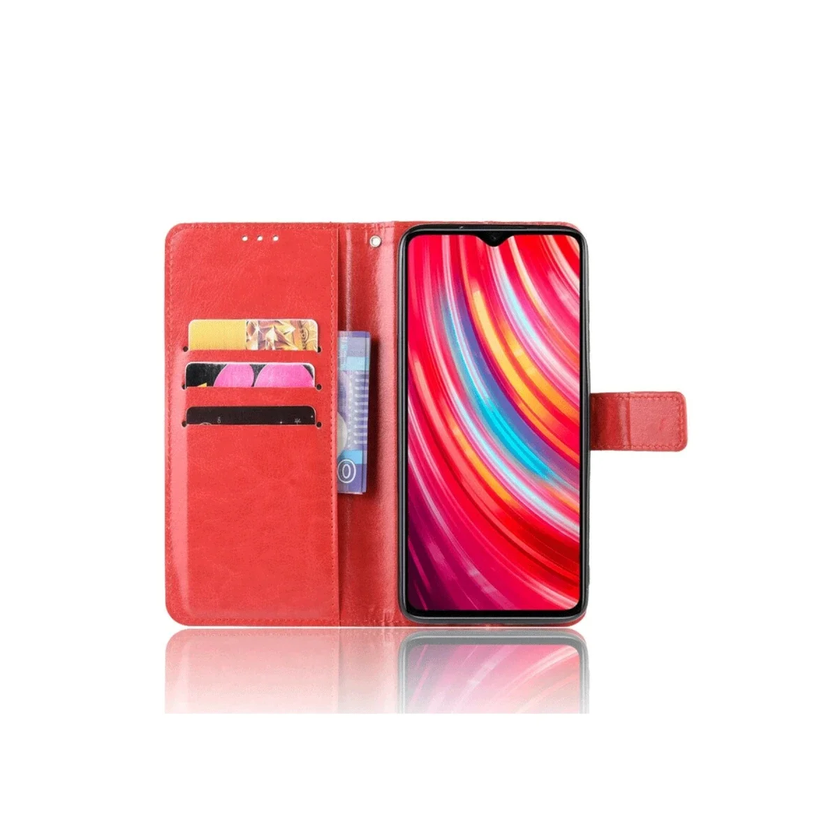 Xiaomi Redmi Note 8 Pro Kılıf Trend S Plus Kapaklı Kılıf - Kırmızı görsel 3