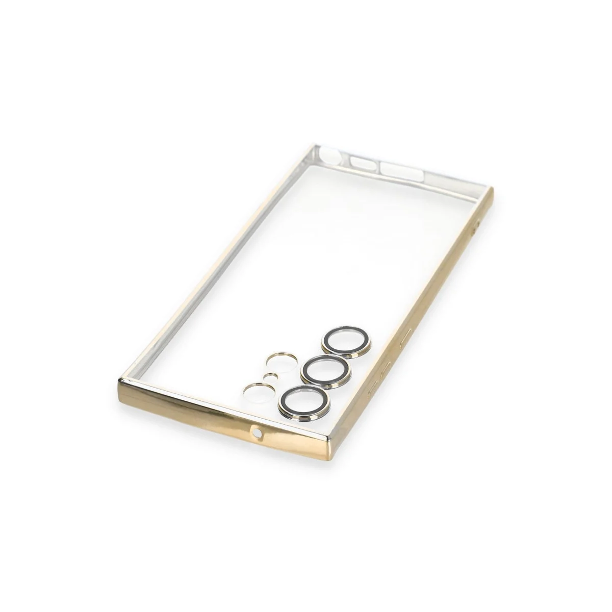 Samsung Galaxy S23 Ultra Kılıf Razer Lensli Silikon - Gold görsel 4