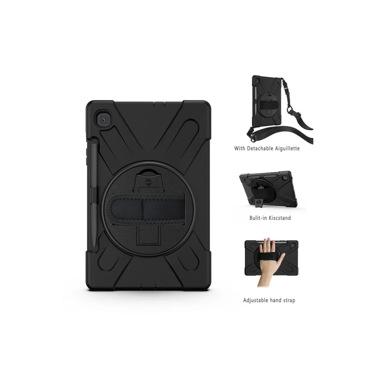 Samsung Galaxy P610 Tab S6 Lite 10.4 Kılıf Amazing Tablet Kapak - Siyah görsel 2