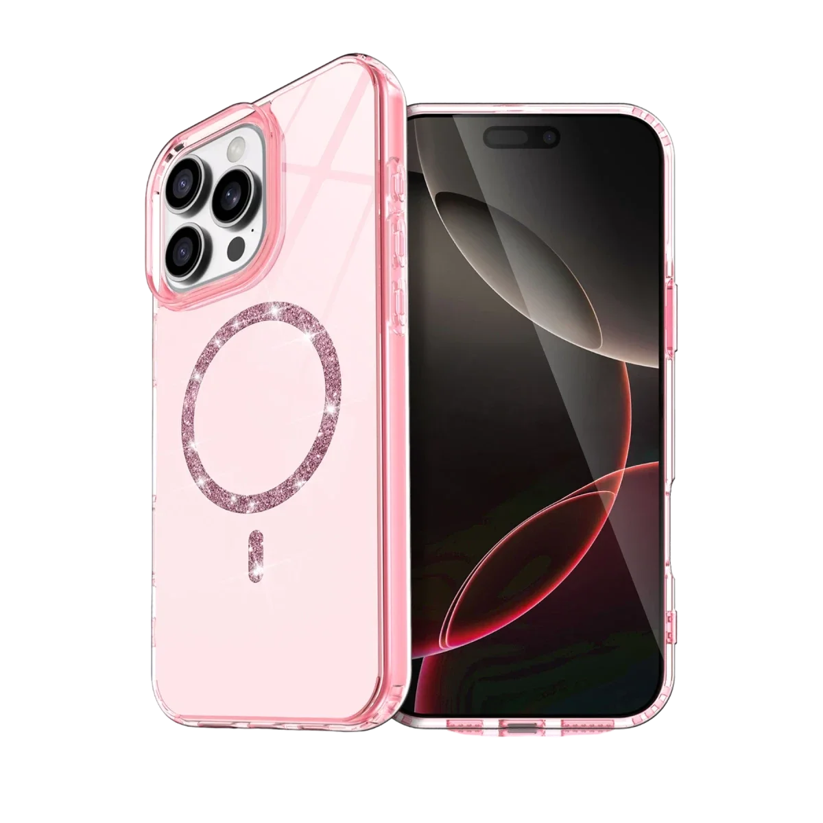 Apple iPhone 16 Pro Max Live Diamond Magsafe Kapak - Pembe