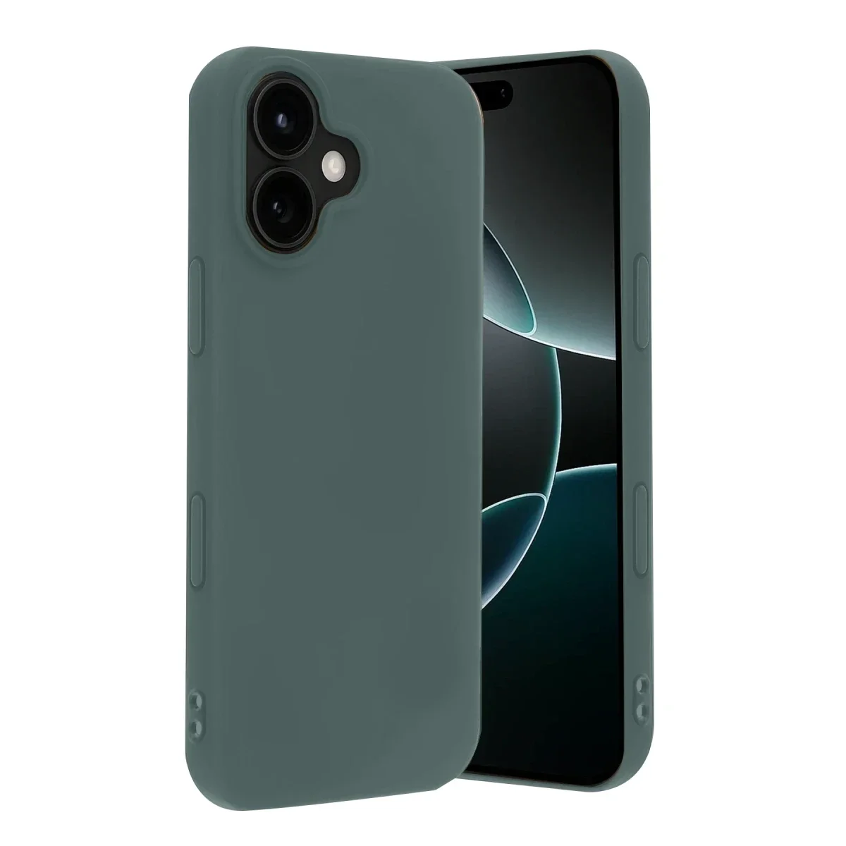 Apple iPhone 17 Nano içi Kadife Silikon - Koyu Yeşil