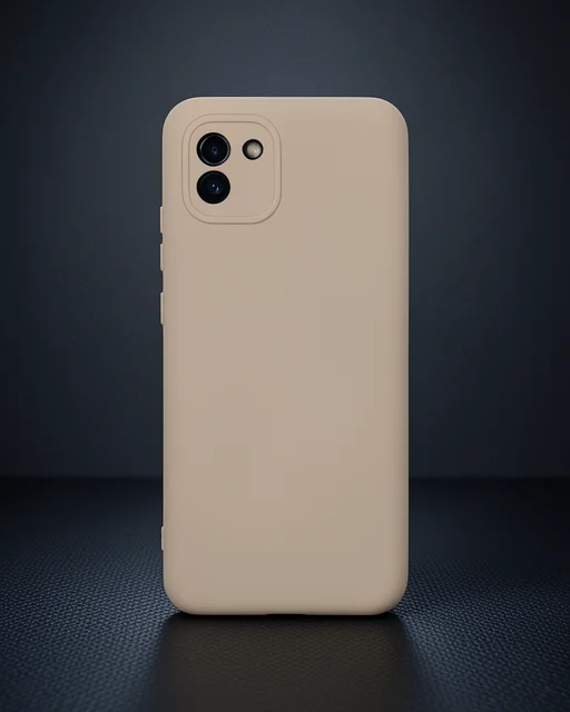 Samsung Galaxy A03 Kılıf Nano İçi Kadife Silikon - Pudra