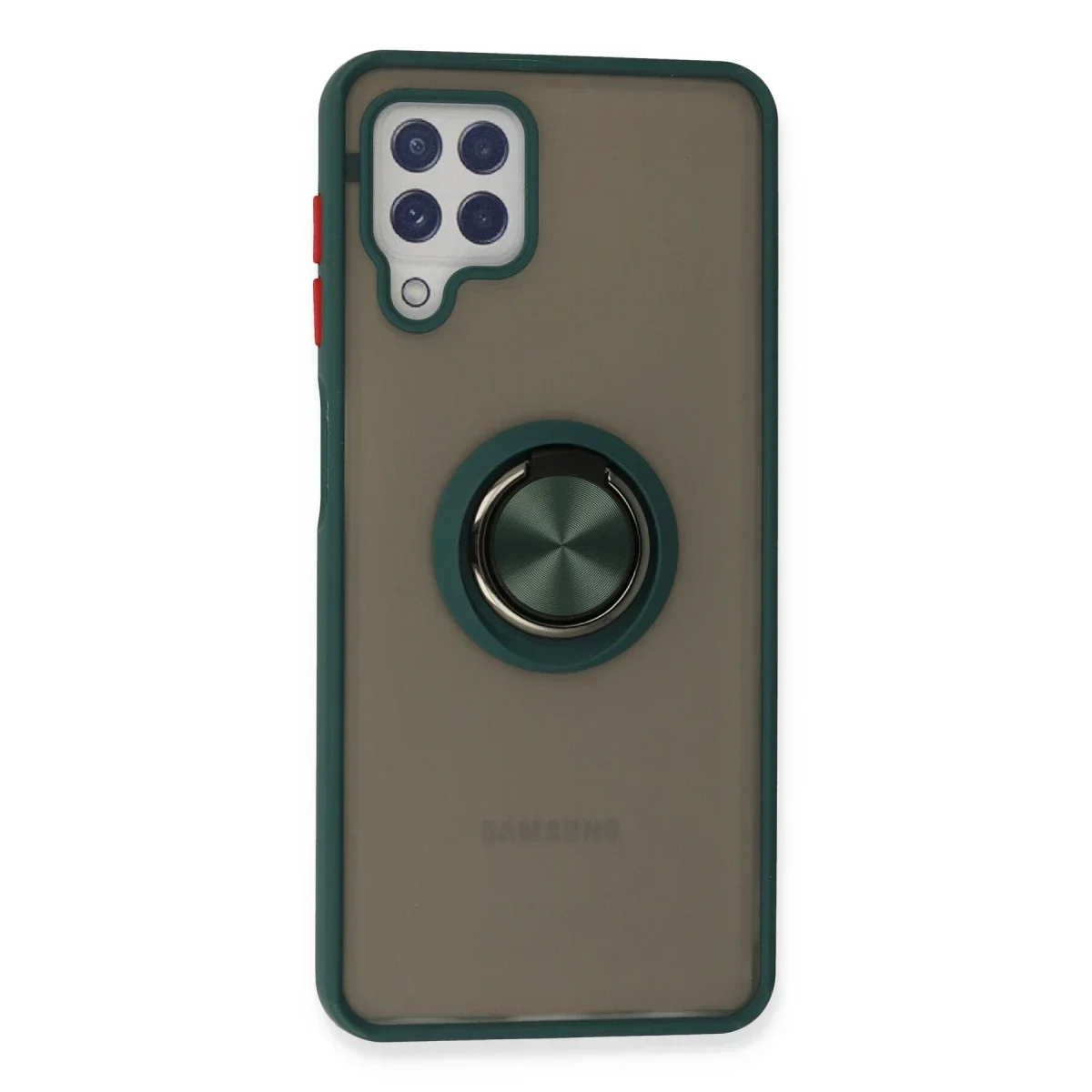 Samsung Galaxy A22 Kılıf Montreal Yüzüklü Silikon Kapak - Yeşil görsel 3