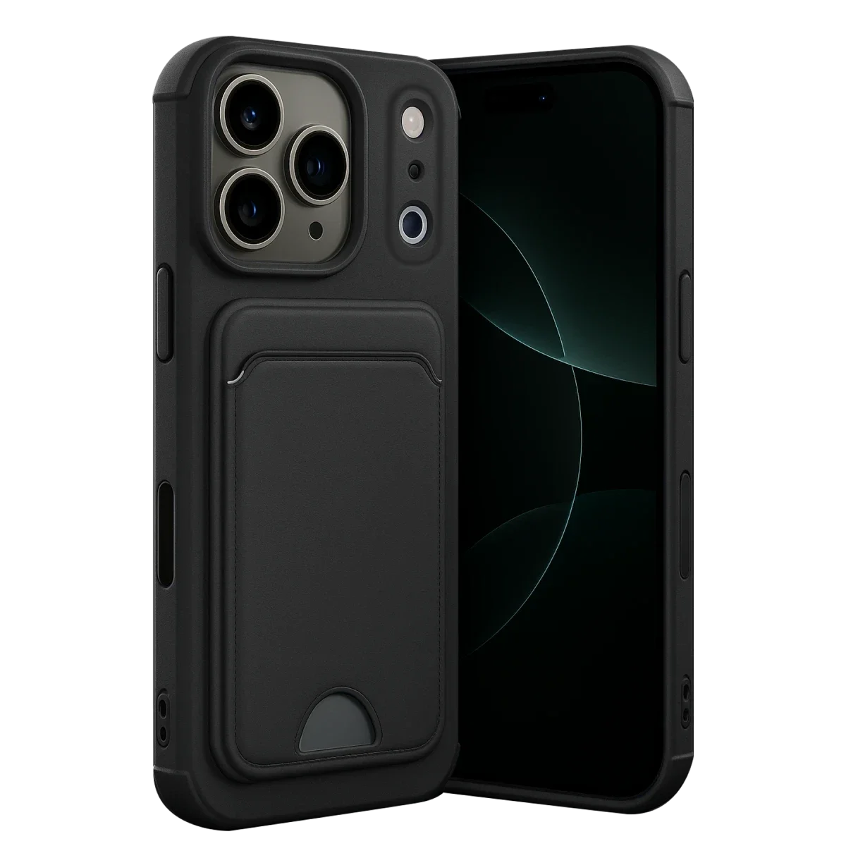 Apple iPhone 17 Pro Max Kelvin Kartvizitli Silikon - Siyah
