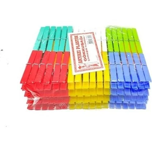 Plastik Gökkuşağı Mandal 144 Parça