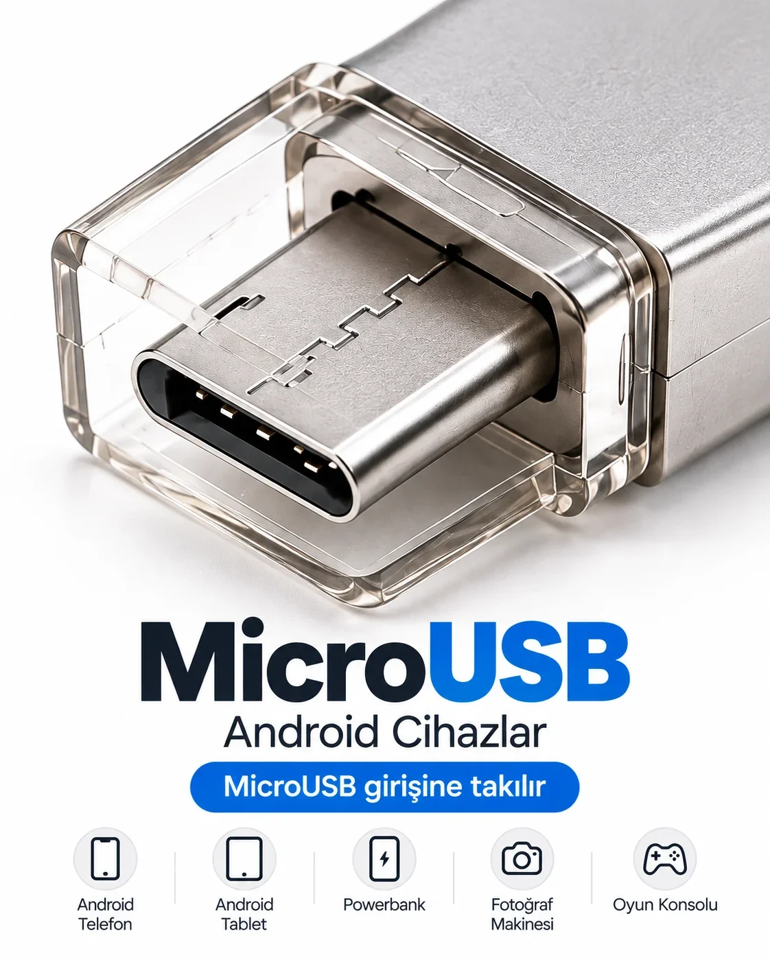 Çoklu Cihaz Uyumlu 128GB 4in1 USB Flash Bellek Lightning Type-C USB-A MicroUSB görsel 2