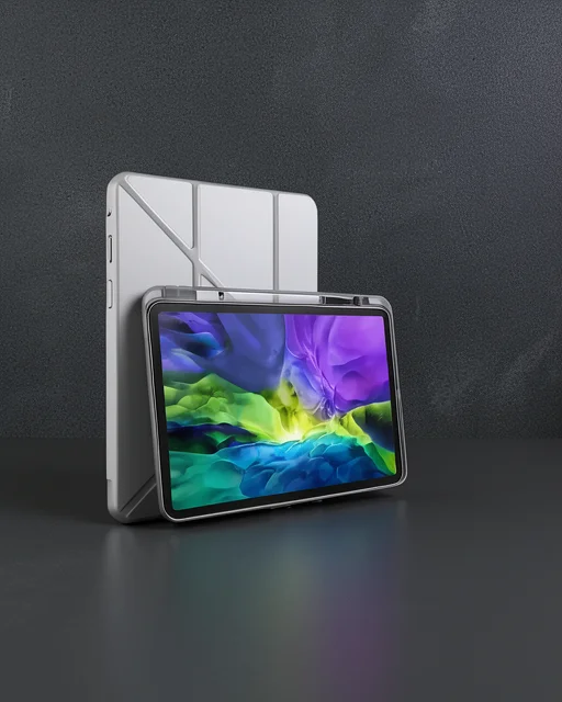 Apple İpad Pro 11 (2024) Kılıf Kalemlikli Mars Tablet Kılıfı - Gri