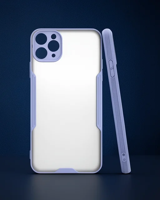Apple İphone 11 Pro Max Kılıf Platin Silikon - Lila