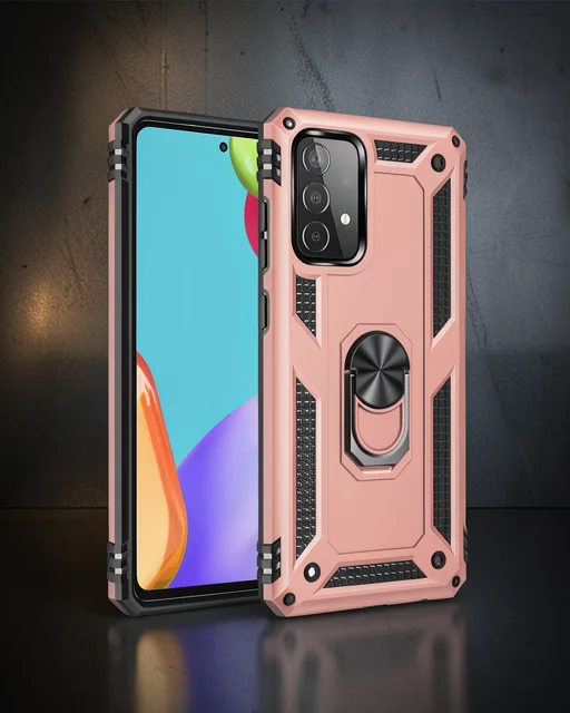 Samsung Galaxy A33 5g Kılıf Sofya Yüzüklü Silikon Kapak - Rose