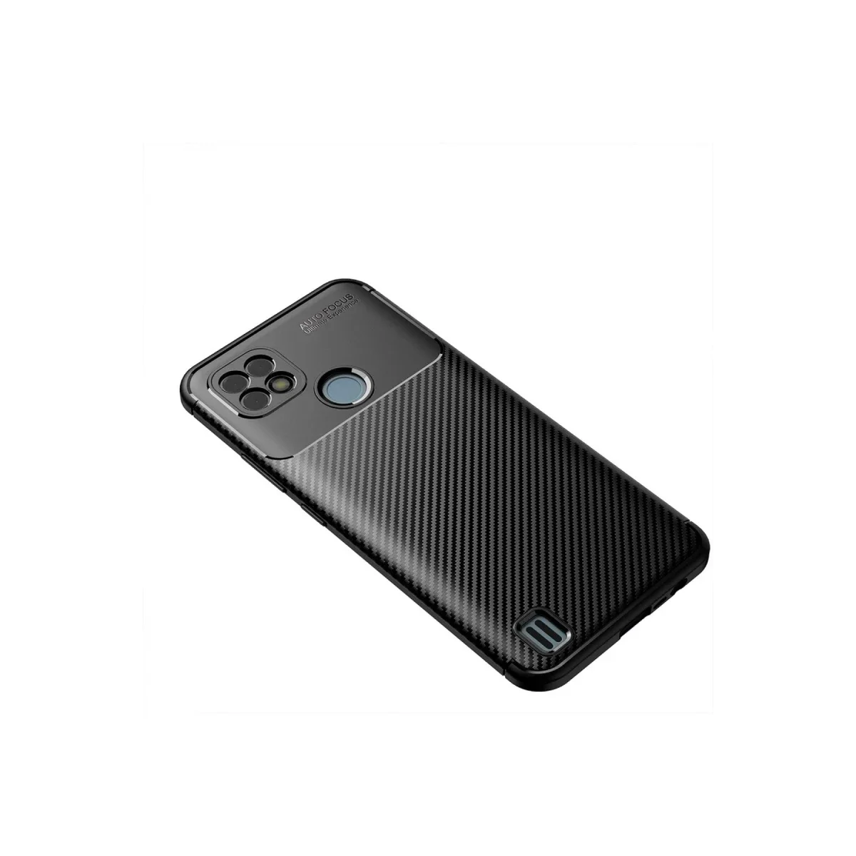 Realme C21 Kılıf Auto Focus Karbon Kapak - Siyah görsel 2