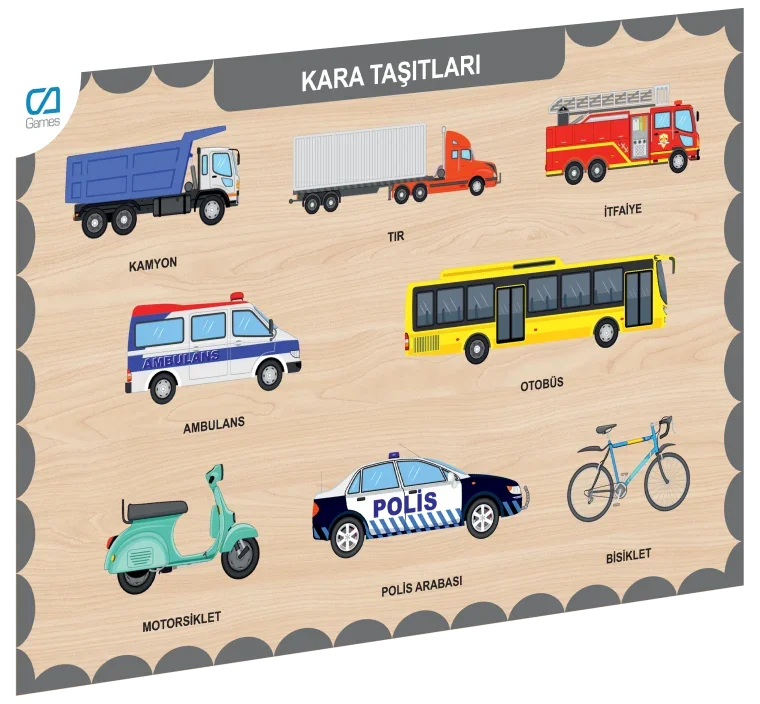 675 CAAHS-3200 Ca Games Ahşap Kara Taşıtları Bul-tak