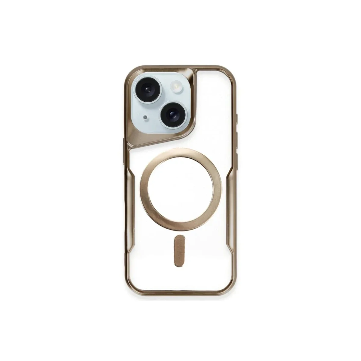 Apple iPhone 15 Plus Kılıf Boyi Magsafe Silikon Kapak - Kahverengi