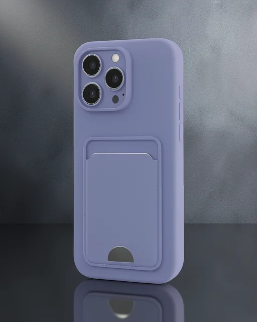 Apple İphone 16 Plus Kılıf Kelvin Kartvizitli Silikon - Lila