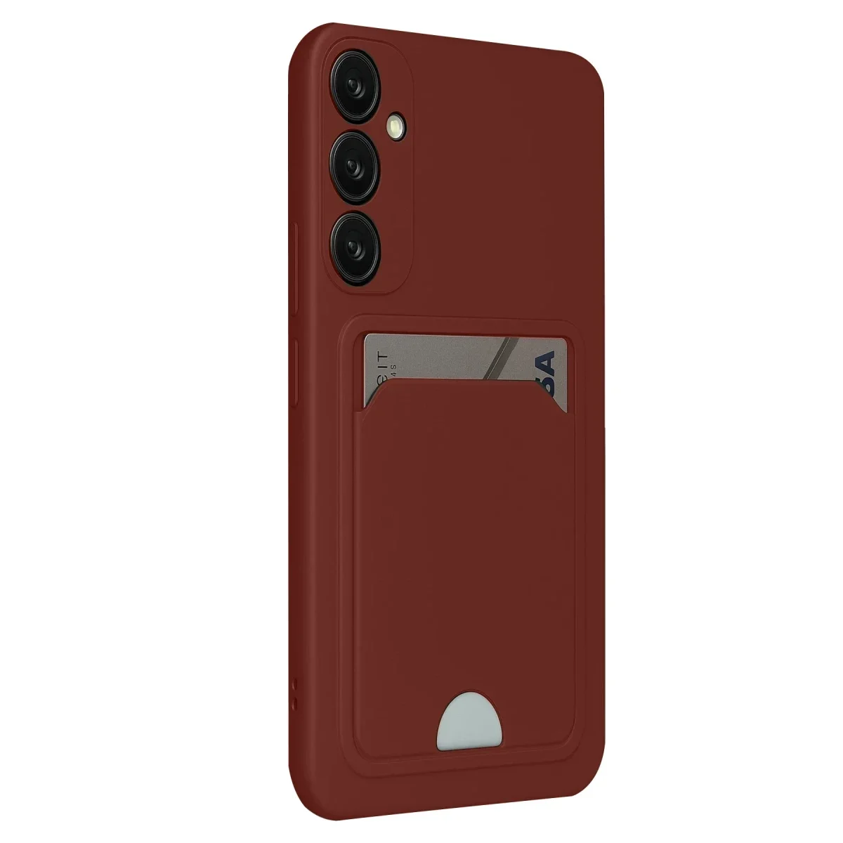 Samsung Galaxy S24 FE Kılıf Kelvin Kartvizitli Silikon - Bordo görsel 3