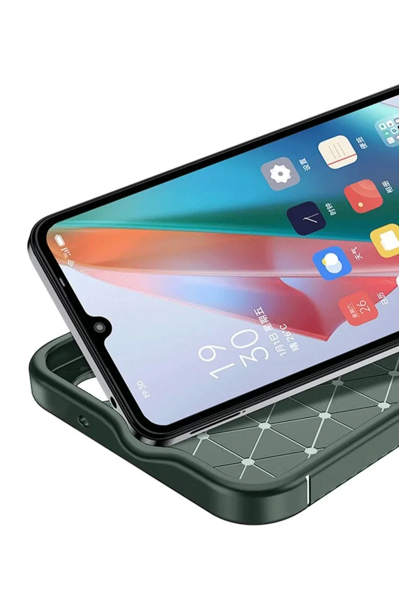 Realme 12 Lite Kılıf Auto Focus Karbon Kapak - Koyu Yeşil görsel 2