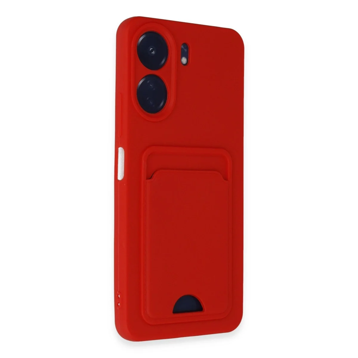 Xiaomi Redmi 13c Kılıf Kelvin Kartvizitli Silikon - Kırmızı görsel 2