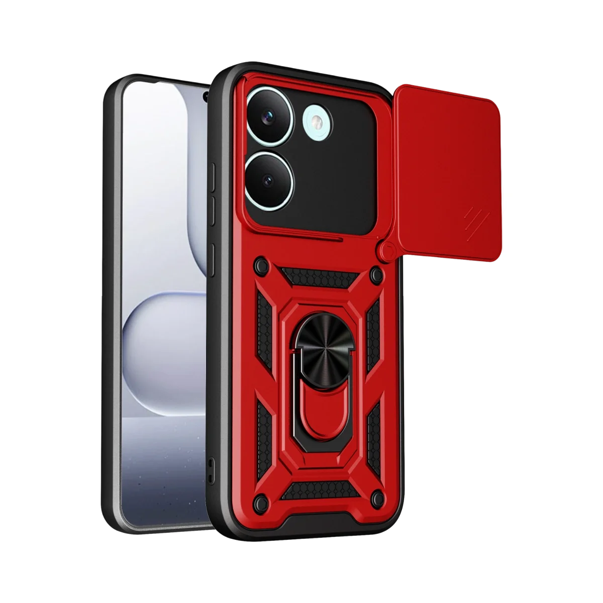 Xiao Poco X8 Pro Pars Lens Yüzüklü Silikon - Kırmızı