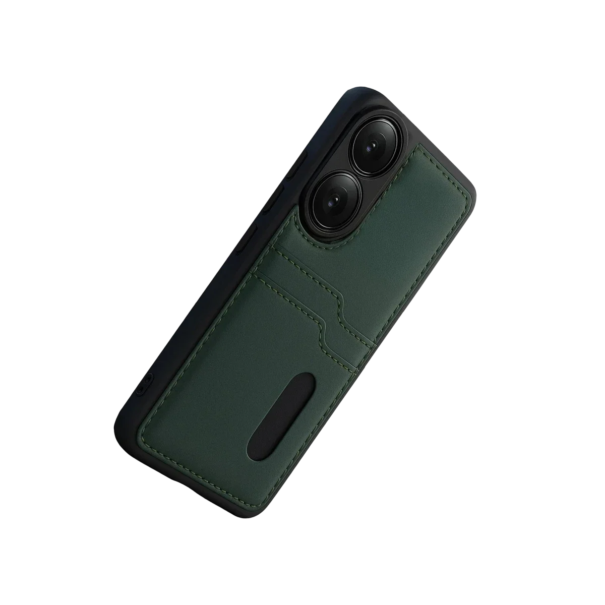 Oppo A38 Sara Kartvizitli Deri Kılıf - Yeşil görsel 5
