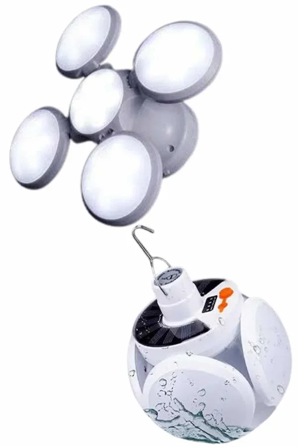 5 Kanatlı Bahçe Aydınlatma Led Askılı Solar Güneş Enerji Usb Sarjlı görsel 4