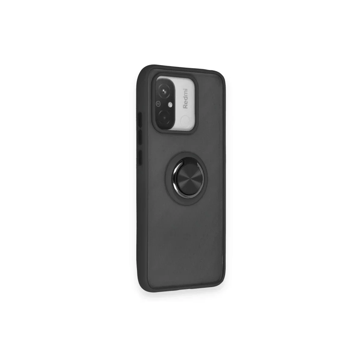 Xiaomi Redmi 12C Kılıf Montreal Yüzüklü Silikon Kapak - Siyah görsel 2