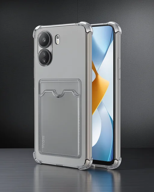 Xiaomi Redmi 13c Kılıf Kart Şeffaf Silikon - Şeffaf