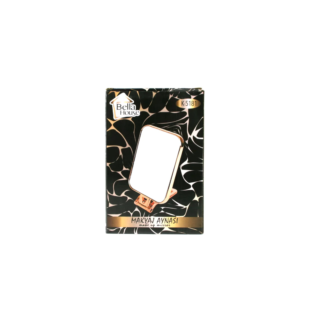Dikdörtgen Çift Taraflı Bakır Makyaj Aynası 15x11.5 cm görsel 4