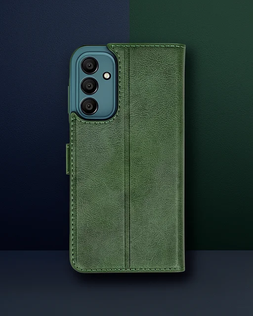 Samsung Galaxy M15 Kılıf Trend S Plus Kapaklı Kılıf - Yeşil