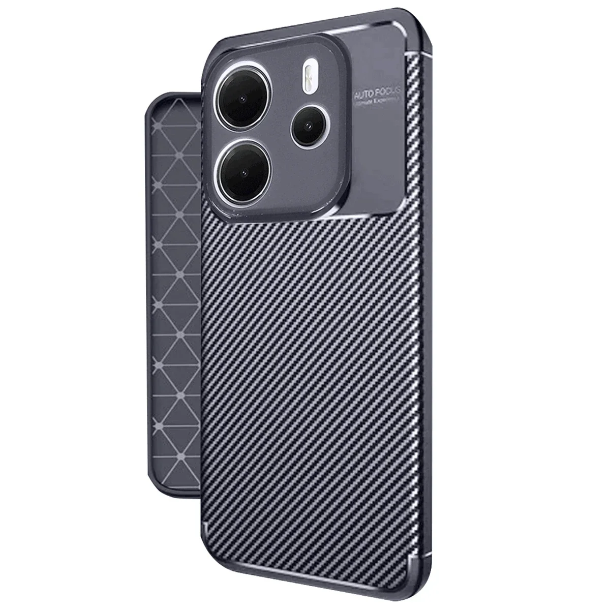 Xiaomi Redmi Note 14 4G Kılıf Auto Focus Karbon Kapak - Lacivert görsel 2