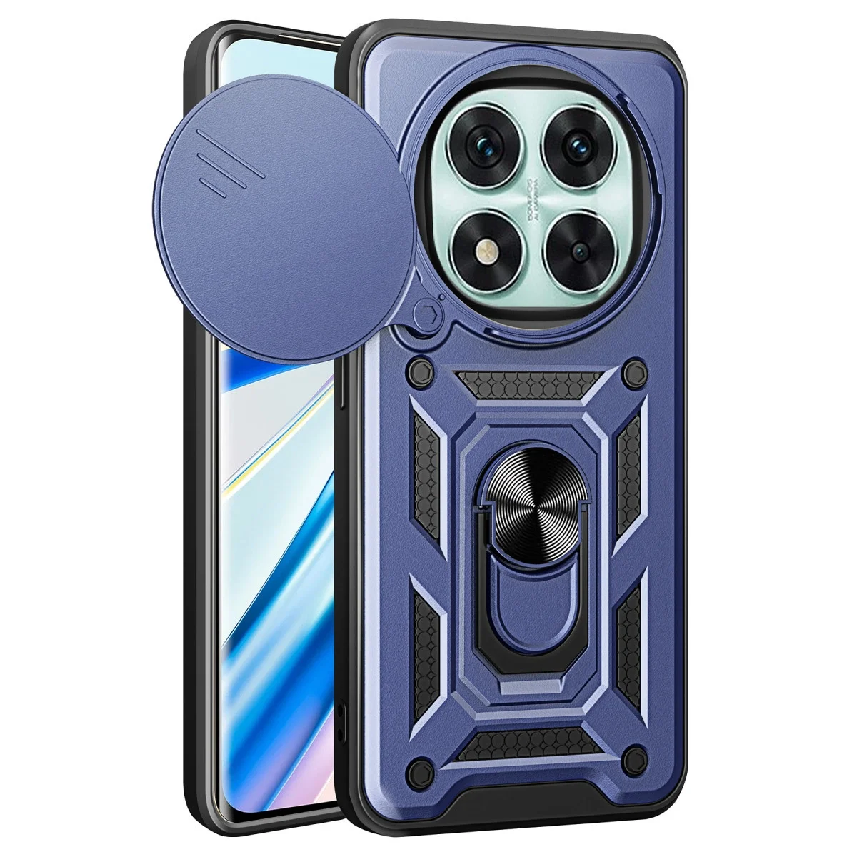 Xiao Red Note 14 Pro 5g Kılıf Pars Lens Yüzüklü Silikon - Lacivert