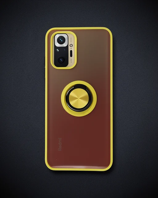 Xiaomi Redmi Note 10 Kılıf Montreal Yüzüklü Silikon Kapak - Sarı