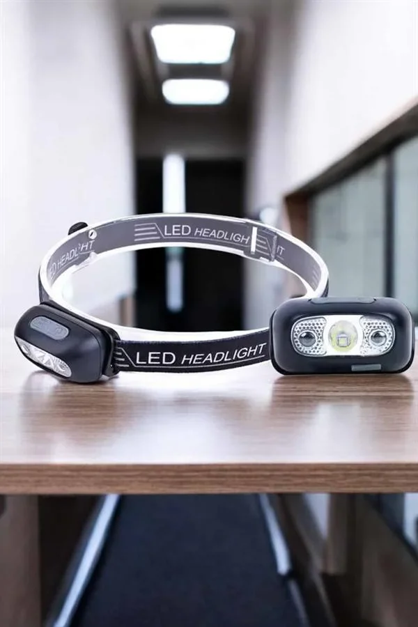 Kafa Lambası Kamp Lambası Led Işık Şarjlı Ayarlanabilir görsel 3