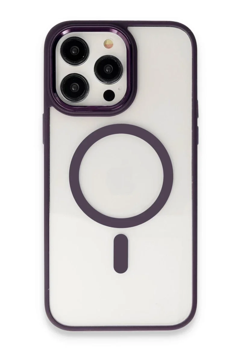 Apple iPhone 15 Pro Max Kılıf Room Magneticsafe Silikon - Derin Mor görsel 2