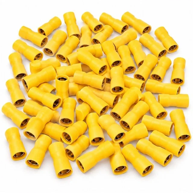 PM-39074 4-6mm2 Kesit 25x8x7mm Soket Sarı İzoleli Kablo Pabucu (100’lü Paket) görsel 2