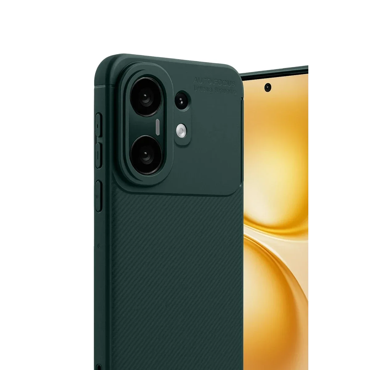 Vivo X200 FE Auto Focus Karbon Kapak - Koyu Yeşil görsel 3