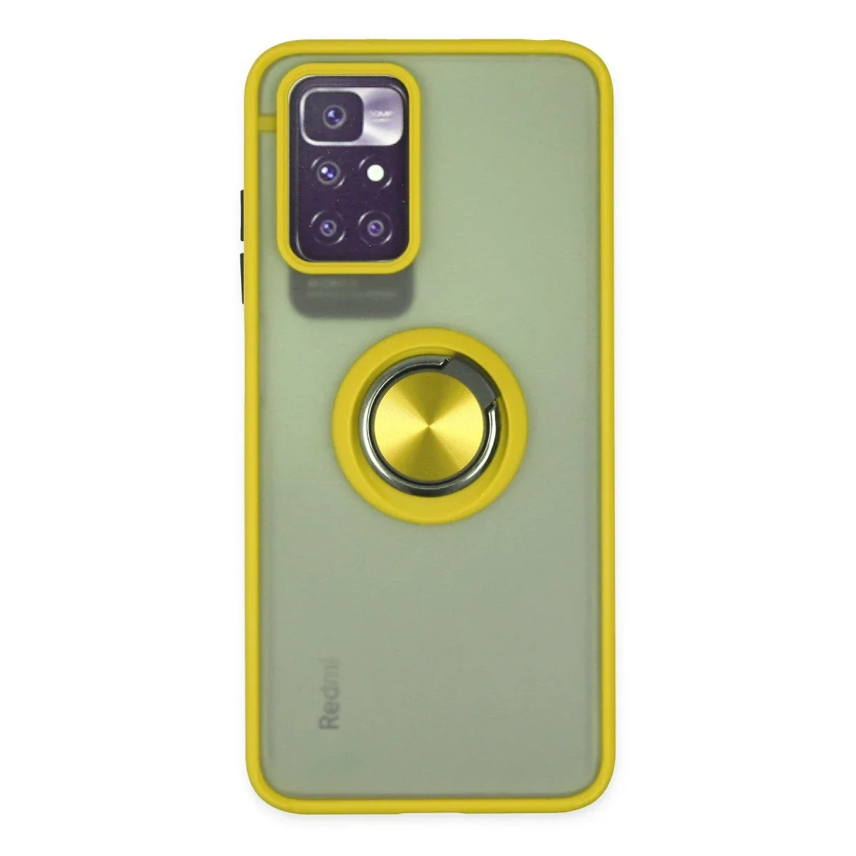 Xiaomi Redmi 10 2022 Kılıf Montreal Yüzüklü Silikon Kapak - Sarı