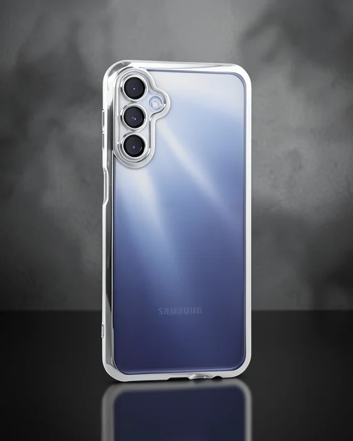 Samsung Galaxy A55 5g Kılıf Razer Lensli Silikon - Gümüş