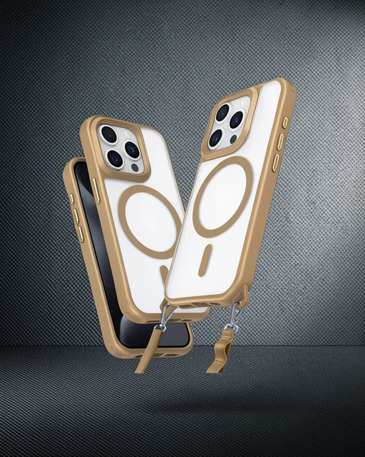 Apple İphone 15 Pro Max Kılıf Enka Magsafe Silikon Kılıf - Desert