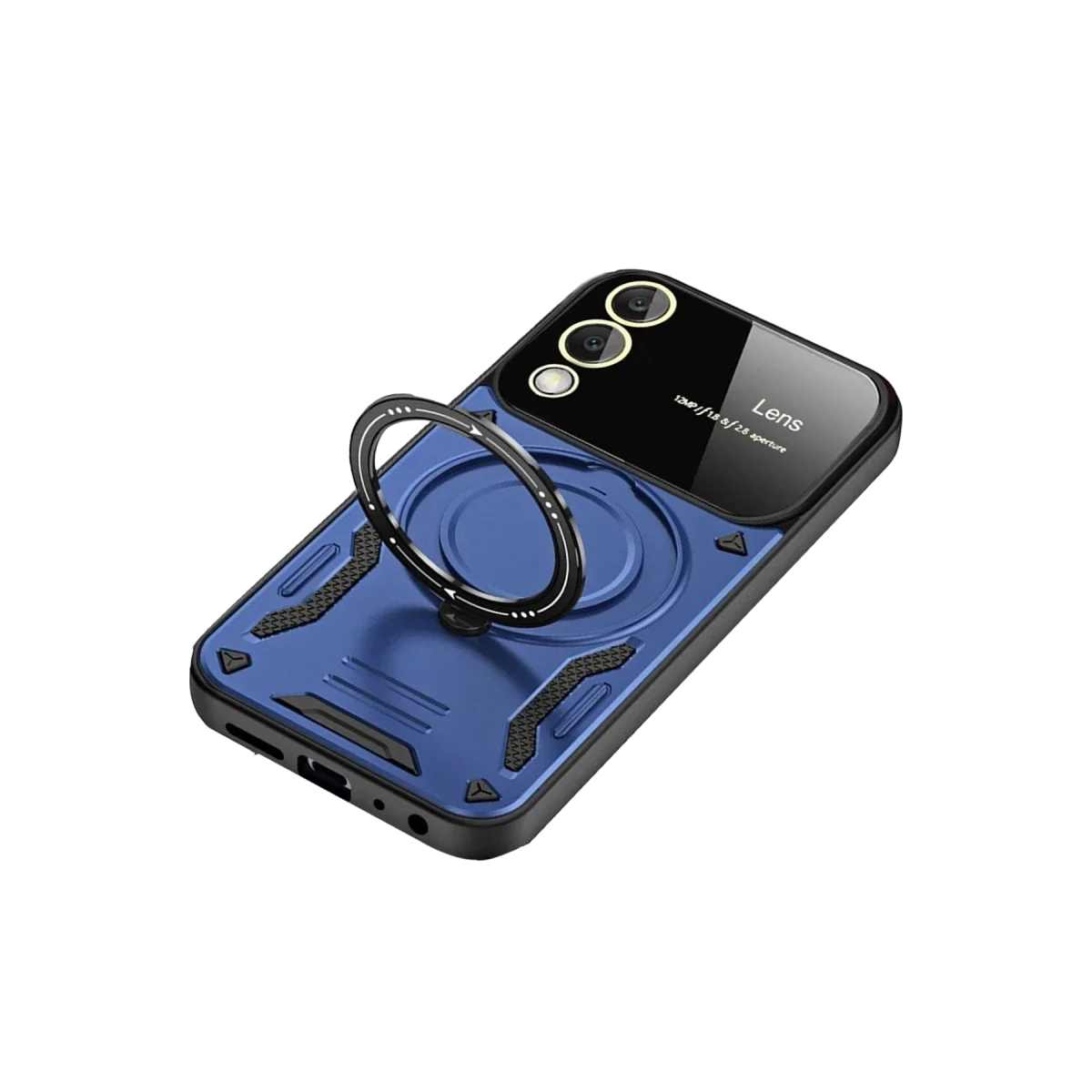 Samsung Galaxy S25 Edge Kılıf Joy Lens Standlı Kapak - Lacivert görsel 3