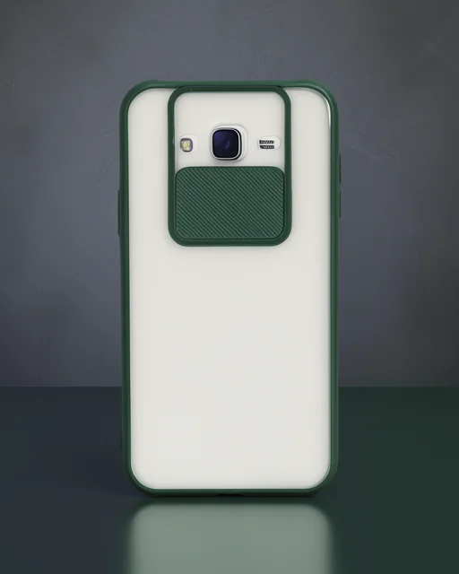 Samsung Galaxy J7 Kılıf Palm Buzlu Kamera Sürgülü Silikon - Yeşil