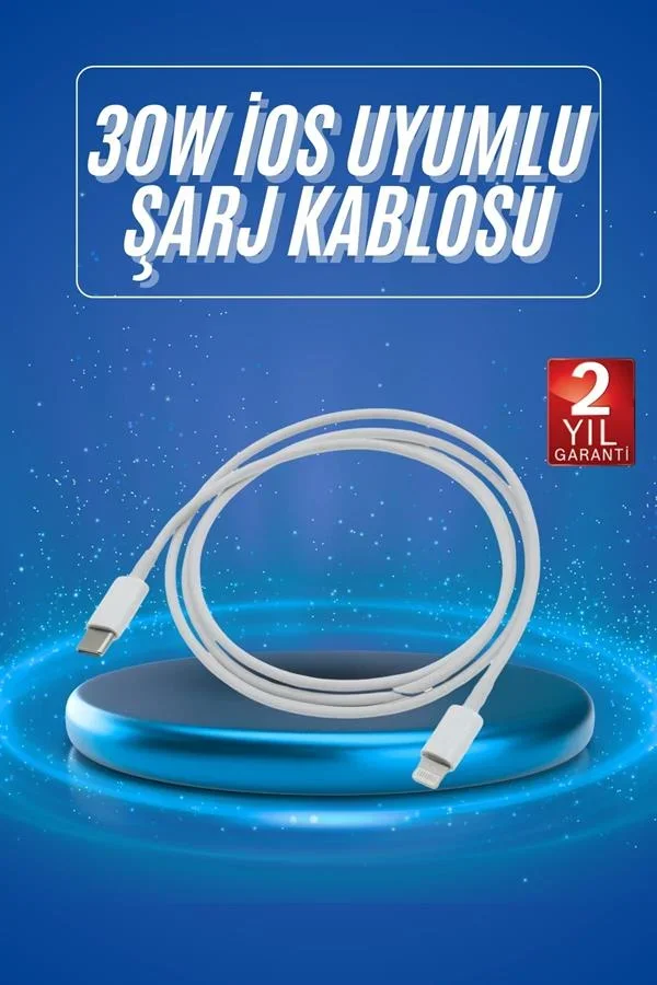 Type-C Ligtning 30W İOS Şarj Kablosu Hızlı Şarj Kablosu görsel 2