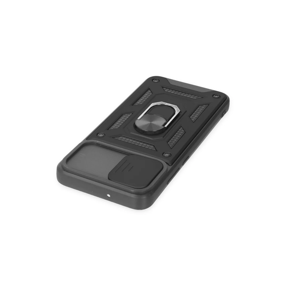 Samsung Galaxy A03 Kılıf Pars Lens Yüzüklü Silikon - Siyah görsel 4