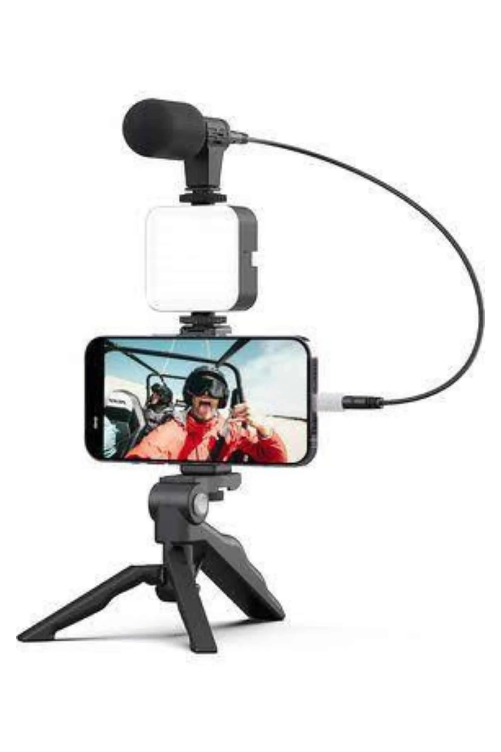 Video Making Kit Telefon Tutucu Vlog Video ni Led Işıklı görsel 3