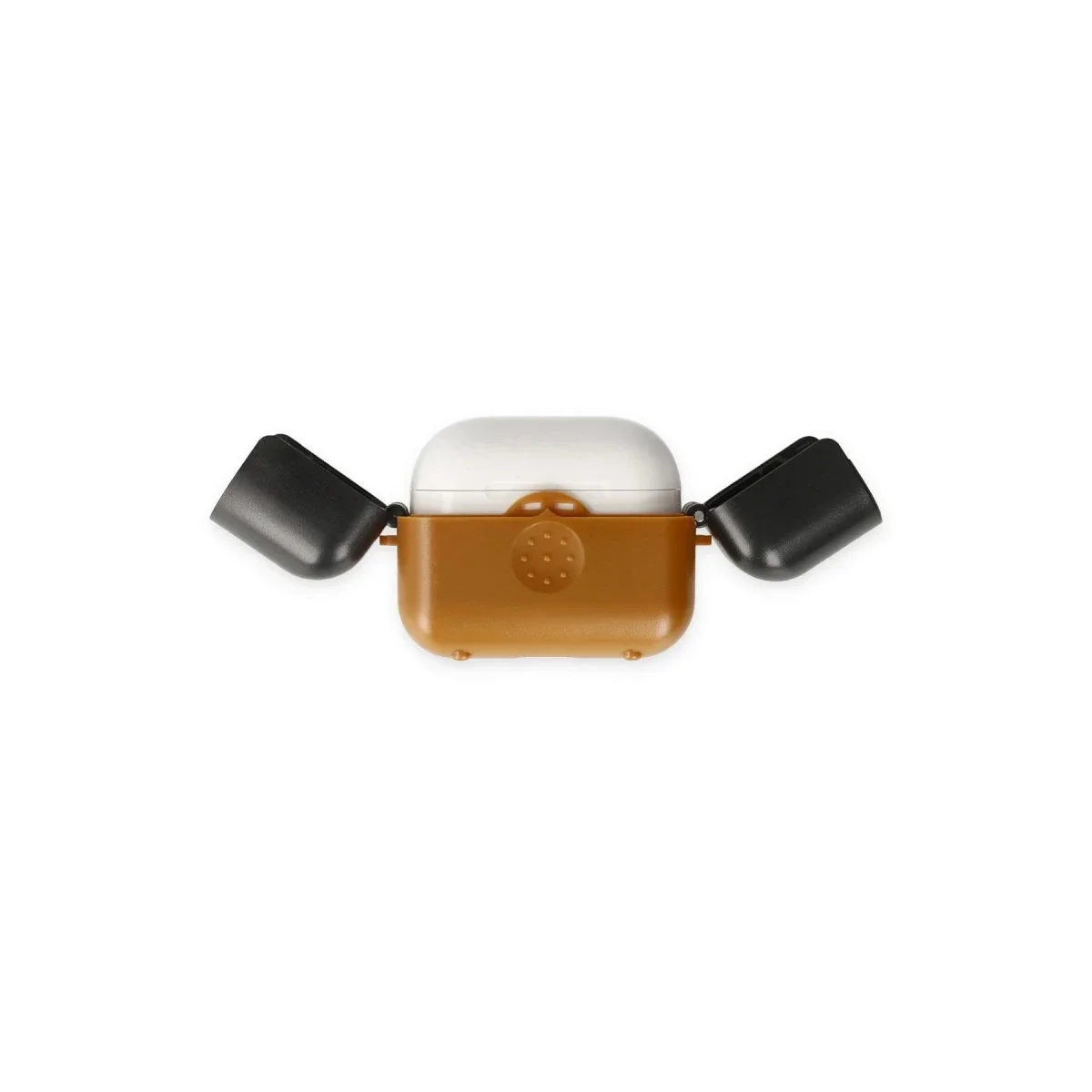 Apple Airpods 3 (3.nesil) Basmalı Kılıf - Kahverengi-Siyah görsel 2