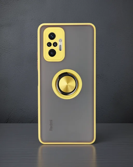Xiaomi Redmi Note 10 Pro Kılıf Montreal Yüzüklü Silikon Kapak - Sarı