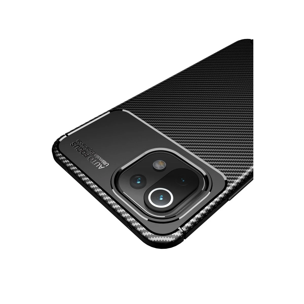 Xiao 11 Lite Kılıf Auto Focus Karbon Kapak - Siyah görsel 3