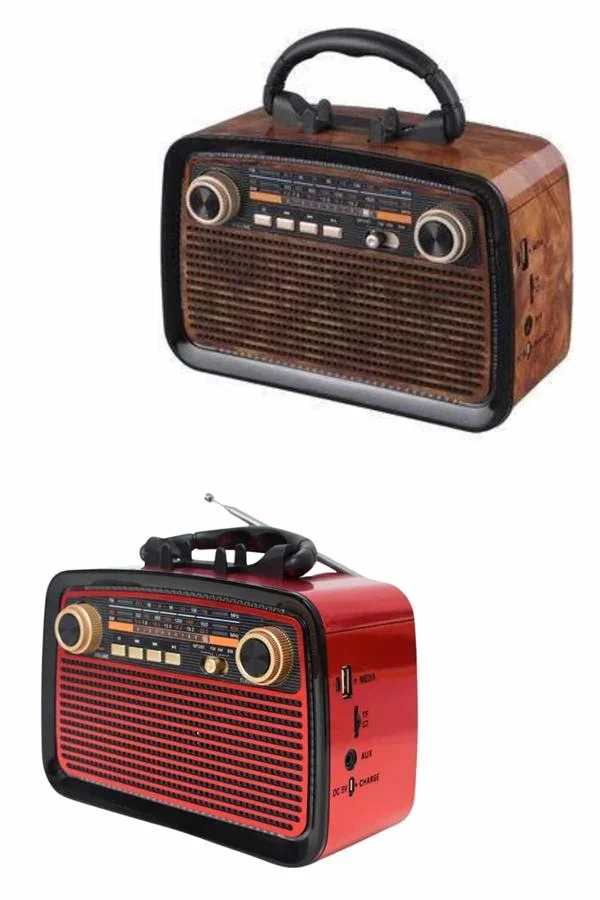 Eskitme Nostalji Tasarımlı Bluetoothlu Nostalji Radyo Ahşap Nostaljik Görünümlü görsel 5